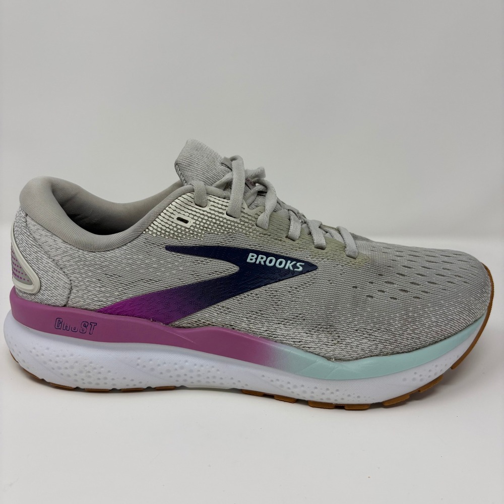 Brooks Ghost 16 Size 7.5 Women Grey Purple Running Shoes 1204071B175